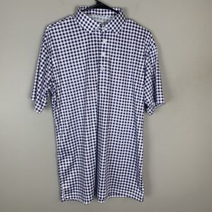 Collars and Co Polo Shirt Mens Large Plaid Checkered Dress Collar Golf Casual